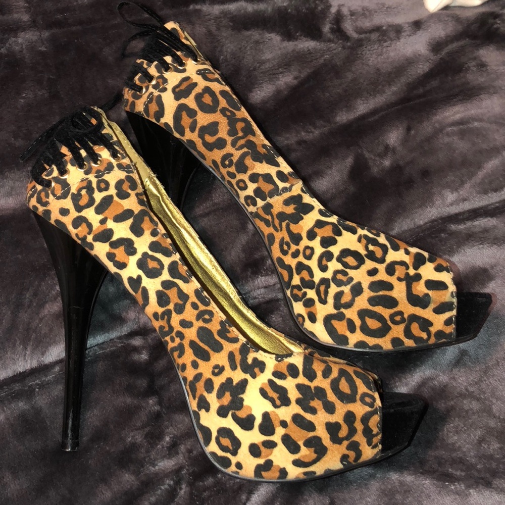 Cheetah Suede Pumps - image 1